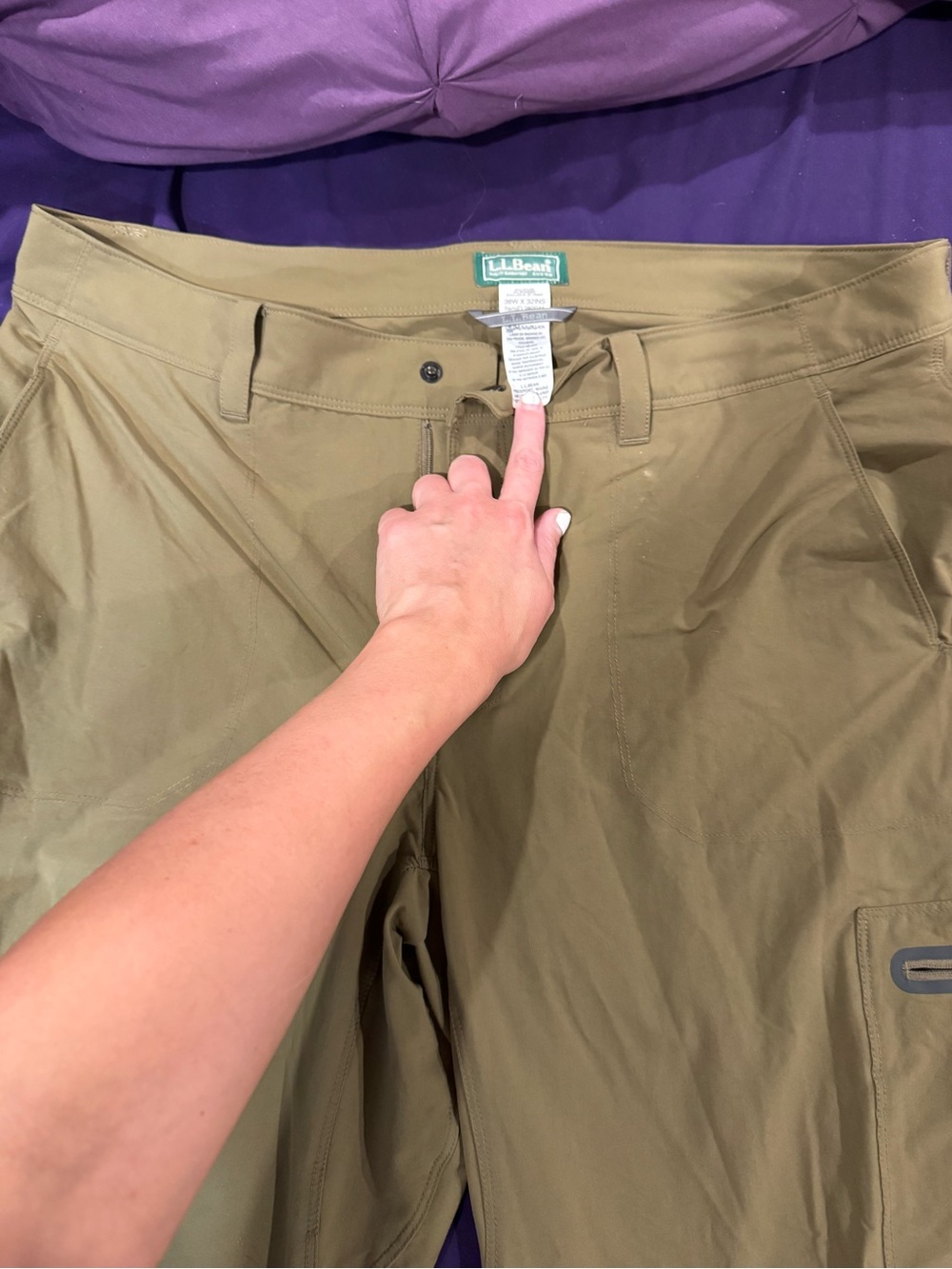 L.L. Bean Men's Olive/Tan Hybrid Pants